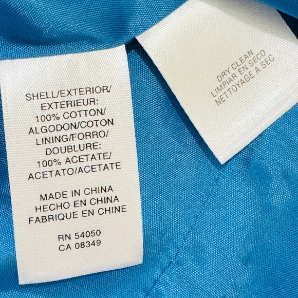 Anne Klein 100% Cotton Blue Blazer Size 6p - Picture 6 of 9